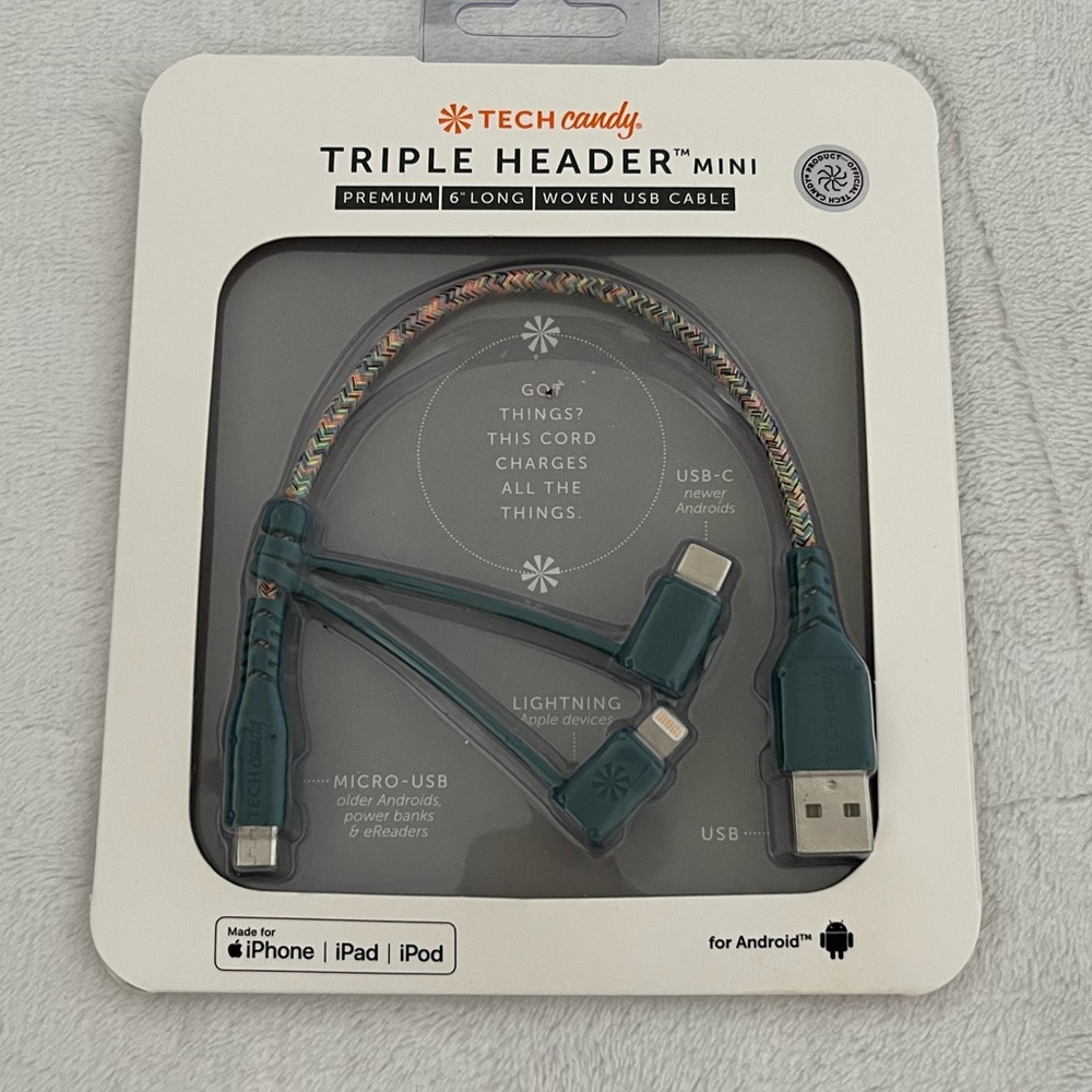 TechCandy Triple Header USB Cable
